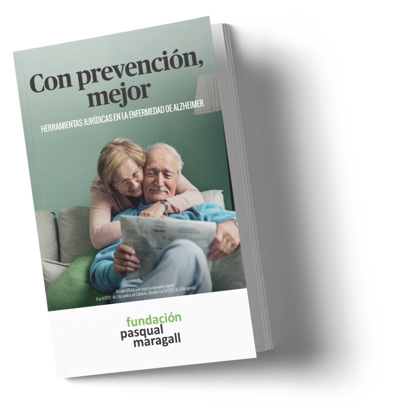 Libro de título "Con prevención, mejor. Herramientas jurídicas en la enfermedad de Alzheimer"